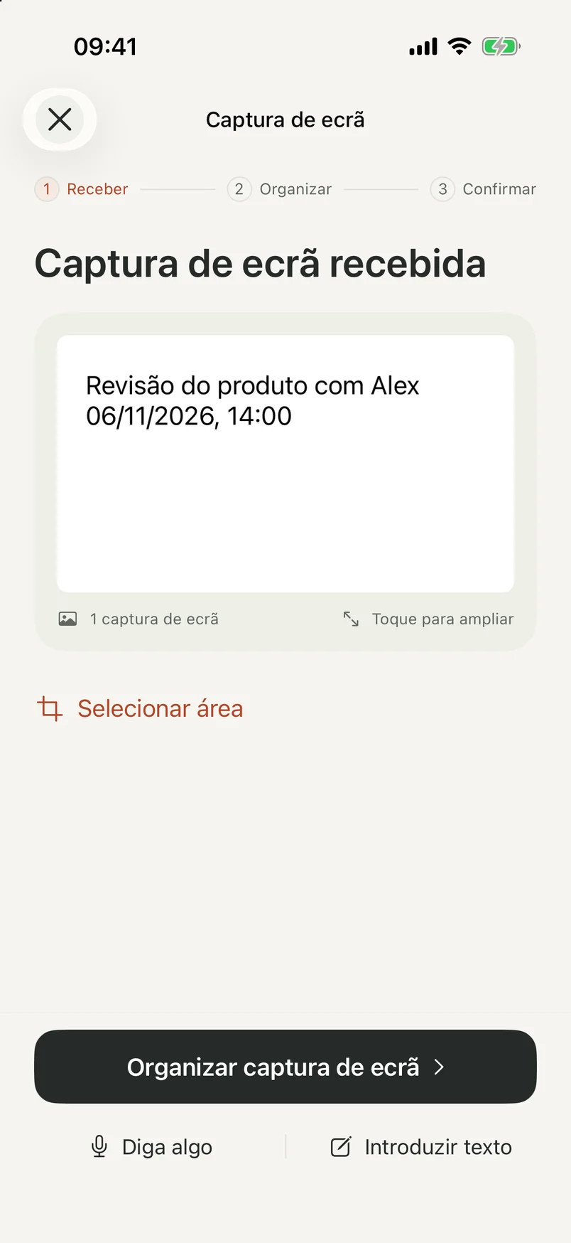 Ecrã de captura do NocGO a mostrar uma imagem recebida antes do envio